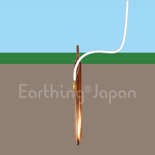 健康ヘルスに、地面に直接さしてアーシング・アース棒コード付３ｍ（EJ製） - アーシング